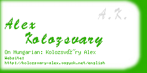 alex kolozsvary business card